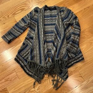elan ethnic knit open front cardigan